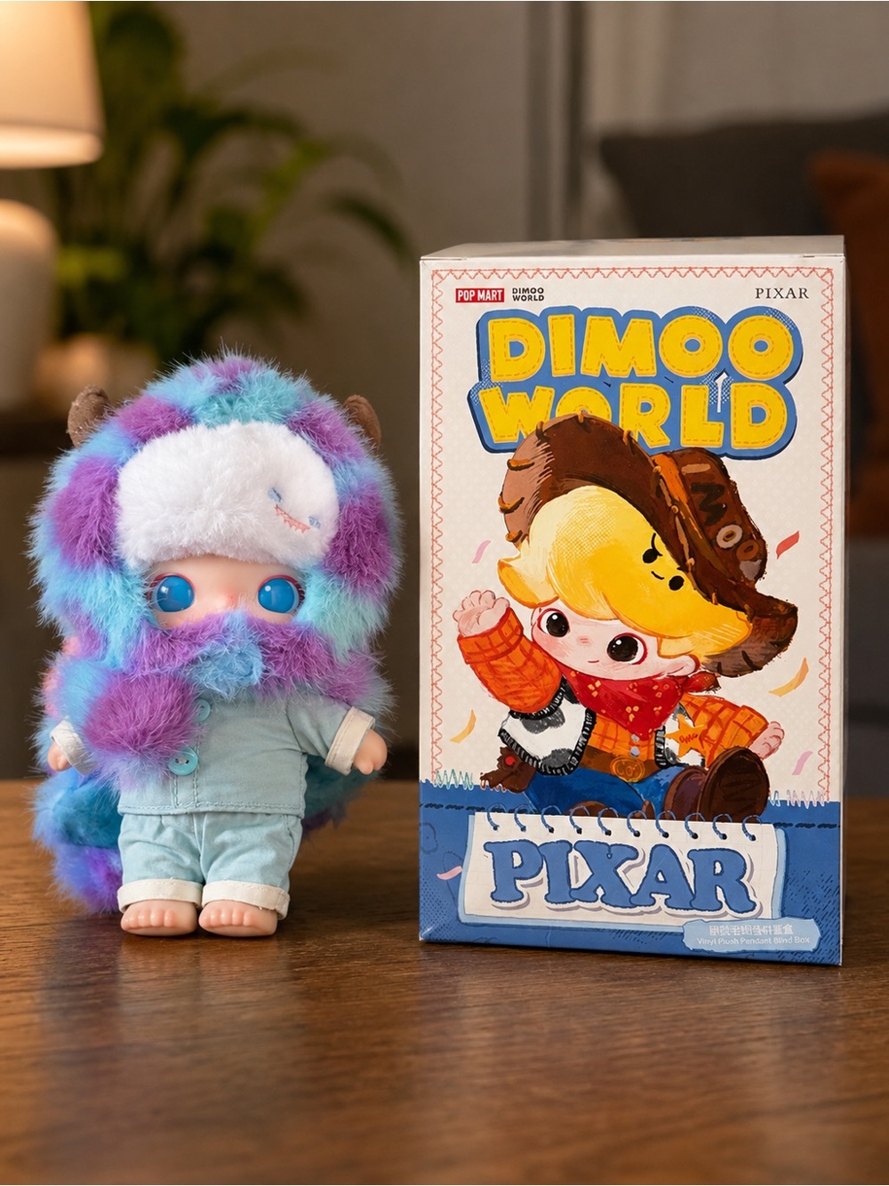 POP MART DIMOO WORLD x PIXAR Sulley Vinyl Plush Pendant